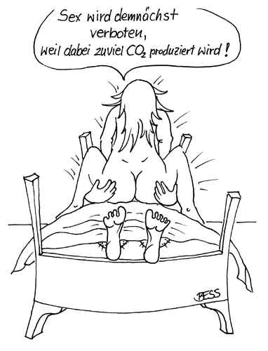 Cartoon: Das auch noch... (medium) by besscartoon tagged paar,co2,umweltschutz,klimawandel,bess,besscartoon