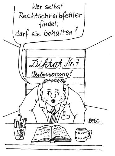Cartoon: Diktat Nr 7 (medium) by besscartoon tagged schule,lehrer,rechtschreibung,pädagogik,diktat,bess,besscartoon