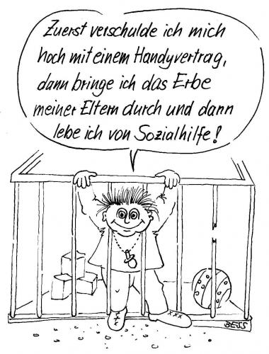Cartoon: Durchblick (medium) by besscartoon tagged sozialhilfe,handy,kind,besscartoon,bess,eltern