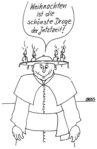 Cartoon: Es weihnachtet sehr (medium) by besscartoon tagged religion,kirche,katholisch,pfarrer,weihnachten,drogen,bess,besscartoon