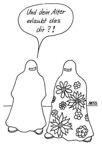 Cartoon: Flower Power (medium) by besscartoon tagged burka,frauen,islam,religion,bess,besscartoon