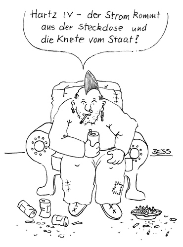Cartoon: Hartz IV (medium) by besscartoon tagged mann,hartz,sozialhilfe,staat,trinken,bess,besscartoon