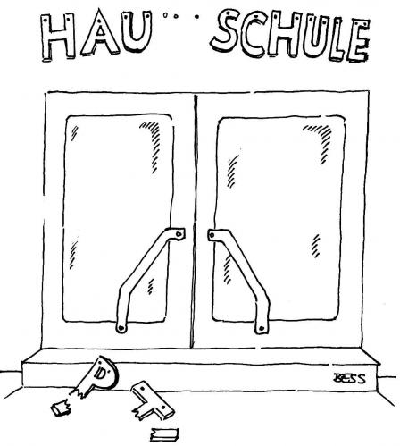 Cartoon: Hauptschule (medium) by besscartoon tagged pädagogik,schule,hauptschule,gewalt,bess,besscartoon