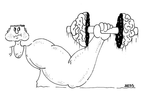 Cartoon: Hirnlos (medium) by besscartoon tagged kraft,hantel,mann,sport,bodybuilder,hirn,gehirn,intelligenz,anabolika,doping,bess,besscartoon,kraftsport