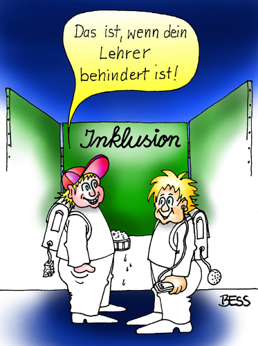 Cartoon: Inklusion (medium) by besscartoon tagged besscartoon,bess,schüler,lehrer,kinder,behinderung,inklusion,pädagogik,schule