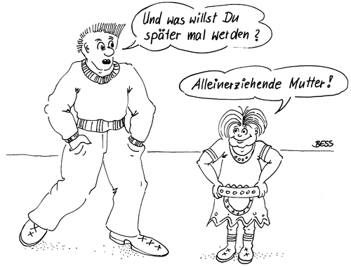 Cartoon: Kinderwünsche (medium) by besscartoon tagged vater,tochter,alleinerziehend,mutter,zukunft,bess,besscartoon