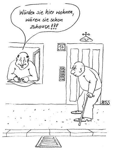 Cartoon: ohne Titel (medium) by besscartoon tagged mann,männer,zuhause,wohnen,alt,bess,besscartoon