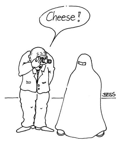 Cartoon: ohne Titel (medium) by besscartoon tagged burka,islam,fotografie,religion,bess,besscartoon