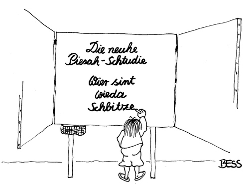 Cartoon: Piehsa-Schtudie (medium) by besscartoon tagged besscartoon,bess,bildung,pisastudie,studie,pisa,tafel,kind,lernen,kinder,pädagogik,schule