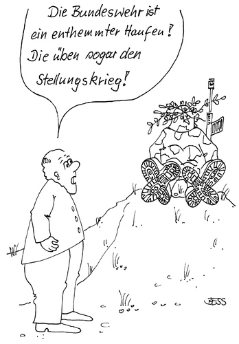 Cartoon: Stellungskrieg (medium) by besscartoon tagged bundeswehr,stellungskrieg,paar,beziehung,bess,besscartoon