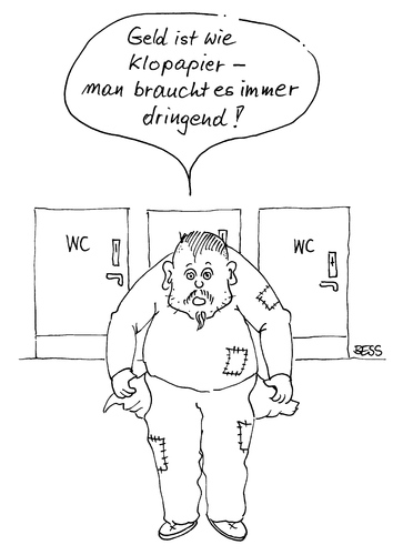 Cartoon: Weisheit (medium) by besscartoon tagged geld,klopapier,arm,armut,wc,bess,besscartoon