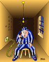 Cartoon: an die Kette gelegt (small) by besscartoon tagged knast gefängnis telefon telefonieren kette bess besscartoon