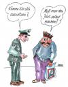 Cartoon: Ausweisung (small) by besscartoon tagged mann,männer,polizei,ausweisen,ausländer,aldi,migranten,bess,besscartoon