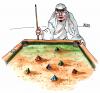 Cartoon: new game (small) by besscartoon tagged mann billiard scheich spiel pyramide sand bess besscartoon