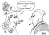 Cartoon: Flower Power (small) by besscartoon tagged flower,power,flauer,bauer,blumen,hippies,hip,60er,männer,bess,besscartoon