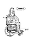 Cartoon: Lisa del Giocondo (small) by besscartoon tagged mona,lisa,leonardo,da,vinci,la,gioconda,louvre,kunst,kunstwerk,rollstuhl,behindert,bess,besscartoon