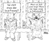 Cartoon: Social Freezing (small) by besscartoon tagged mann,frau,paar,beziehung,social,freezing,kinder,einfrieren,baby,eier,kühlschrank,zeitung,lesen,bess,besscartoon