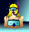 Cartoon: Taucherbrille (small) by besscartoon tagged meer,wasser,tauchen,taucherbrille,schnorchel,brust,nackt,bess,besscartoon