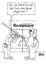 Cartoon: vegetarisches Restaurant (small) by besscartoon tagged restaurant,blind,kellner,vegetarisch,augen,essen,trinken,gastronomie,blindheit,bess,besscartoon