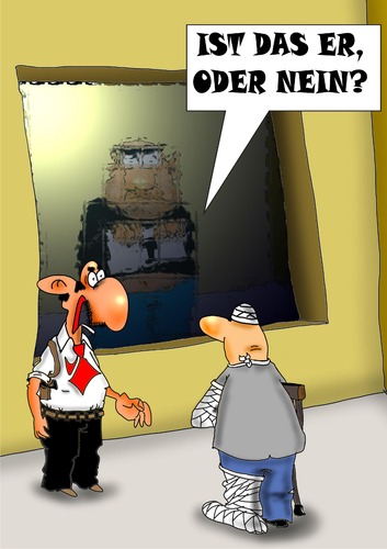 Cartoon: Er (medium) by Vlado Mach tagged polizei,identifikation