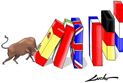 Cartoon: crisis Spain (medium) by lucholuna tagged crisis,spain