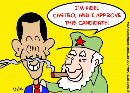 Cartoon: APPROVED CANDIDATE CASTRO OBAMA (medium) by rmay tagged approved,candidate,castro,obama