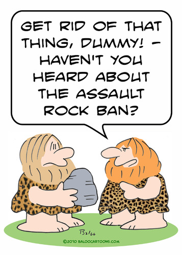 Cartoon: assault rock ban cavemen caveman (medium) by rmay tagged assault,rock,ban,cavemen,caveman
