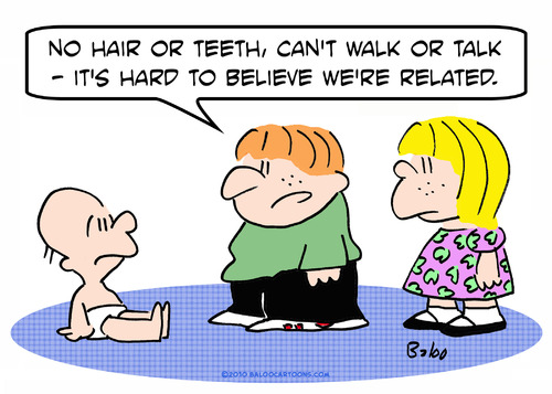 Cartoon: baby no hair teeth believe relat (medium) by rmay tagged baby,no,hair,teeth,believe,related