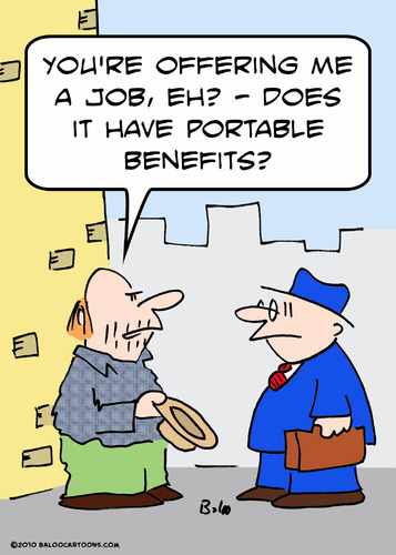 Cartoon: benefits portable job panhandler (medium) by rmay tagged benefits,portable,job,panhandler