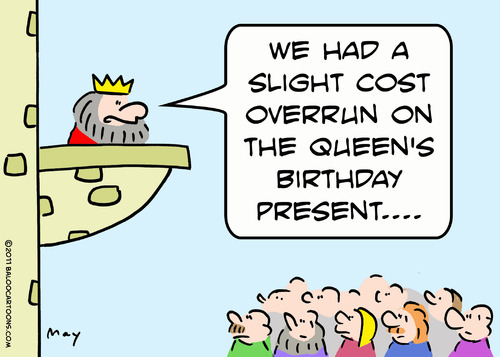 Cartoon: birthday present king queen cost (medium) by rmay tagged birthday,present,king,queen,cost