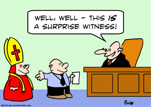 Cartoon: bishop surprise witness judge (medium) by rmay tagged bishop,surprise,witness,judge