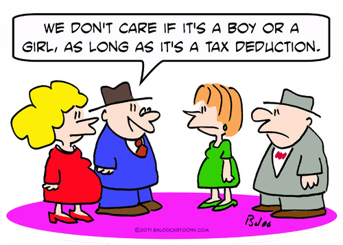 Cartoon: boy girl tax deduction pregnant (medium) by rmay tagged boy,girl,tax,deduction,pregnant