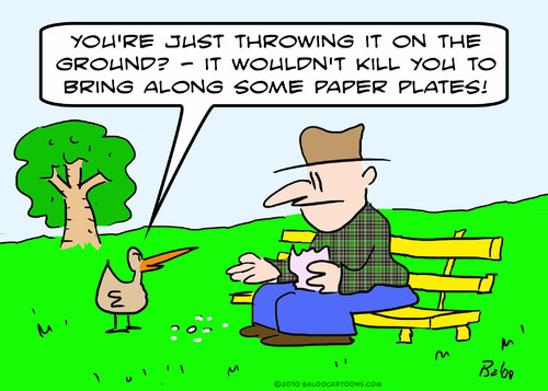 Cartoon: bring along paper plates bird (medium) by rmay tagged bring,along,paper,plates,bird