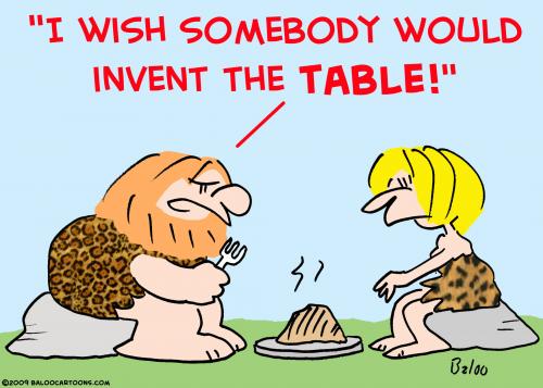 Cartoon: cave invent table (medium) by rmay tagged cave,invent,table