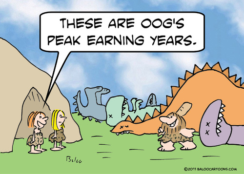 Cartoon: caveman earning years peak (medium) by rmay tagged caveman,earning,years,peak