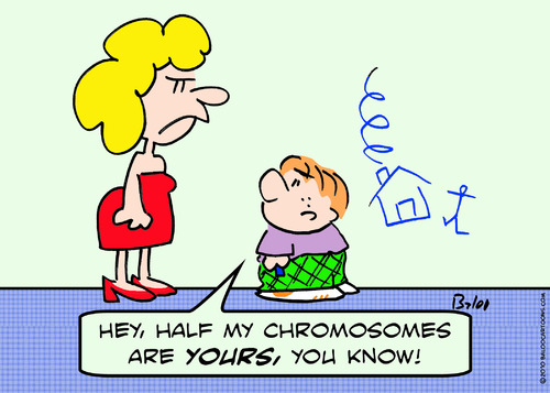 Cartoon: chromosomes kid draw on wall (medium) by rmay tagged chromosomes,kid,draw,on,wall