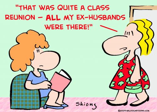 Cartoon: class reunion exhusbands (medium) by rmay tagged class,reunion,exhusbands