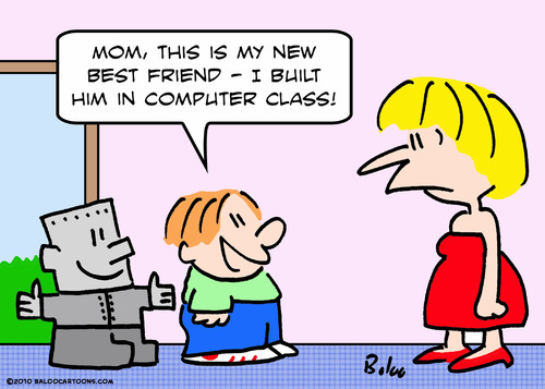 Cartoon: computer class new best friend (medium) by rmay tagged computer,class,new,best,friend