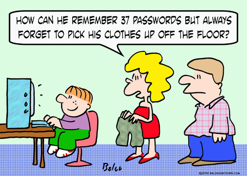 Cartoon: computer passwords kid clothes (medium) by rmay tagged computer,passwords,kid,clothes,floor