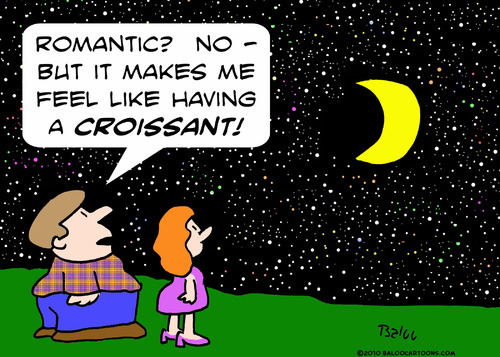 Cartoon: croissant moon fat romantic (medium) by rmay tagged croissant,moon,fat,romantic