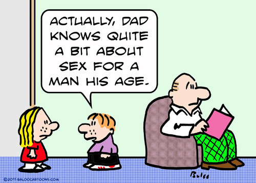 Cartoon: dad sex man knows his age (medium) by rmay tagged dad,man,knows,his,age