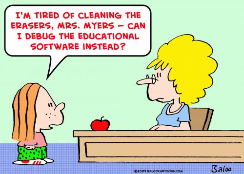 Cartoon: debug educational software (medium) by rmay tagged debug,educational,software