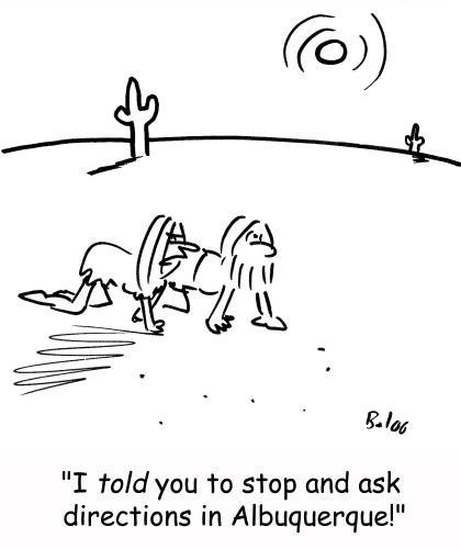 Cartoon: directions in albuquerque (medium) by rmay tagged directions,in,albuquerque,desert,crawling