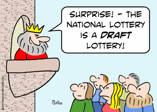 Cartoon: draft lottery national king (medium) by rmay tagged draft,lottery,national,king