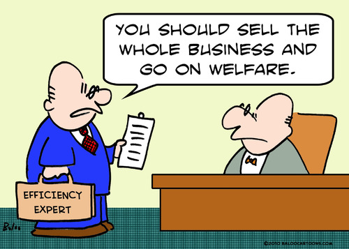 Cartoon: efficiency expert welfare (medium) by rmay tagged efficiency,expert,welfare