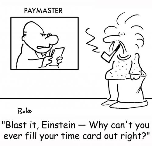 Cartoon: Einstein time card (medium) by rmay tagged einstein,time,card
