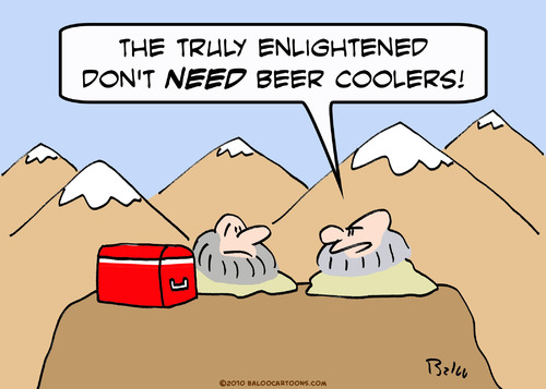 Cartoon: endlightened beer coolers gurus (medium) by rmay tagged endlightened,beer,coolers,gurus