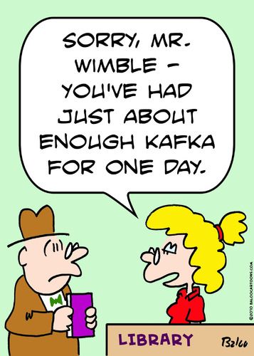 Cartoon: enough kafka library (medium) by rmay tagged enough,kafka,library