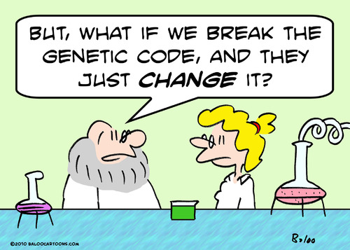 Cartoon: genetic code science scientist (medium) by rmay tagged genetic,code,science,scientist