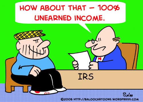 Cartoon: IRS TAXES UNEARNED INCOME CRIMIN (medium) by rmay tagged irs,taxes,unearned,income,criminal